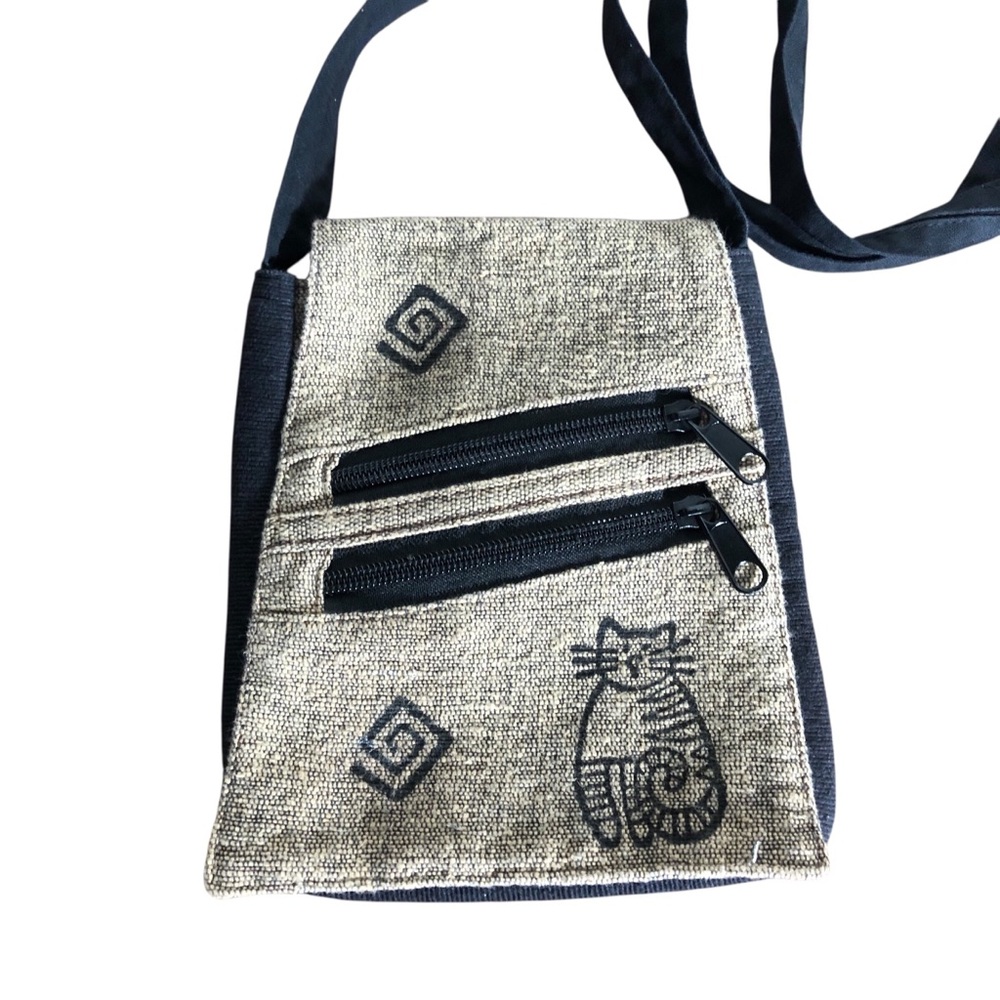Venus Imports 100% cotton small cat crossbody bag